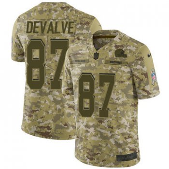 Nike Browns #87 Seth DeValve Camo Men's Stitched NFL Limited 2018 Salute To Service Jersey