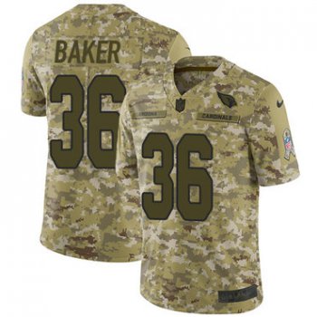 Nike Cardinals #36 Budda Baker Camo Men's Stitched NFL Limited 2018 Salute to Service Jersey