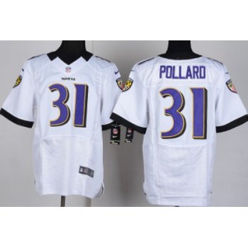 Nike Baltimore Ravens #31 Bernard Pollard White Elite Jersey