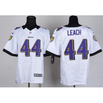 Nike Baltimore Ravens #44 Vonta Leach White Elite Jersey