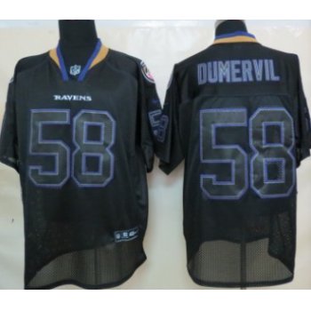 Nike Baltimore Ravens #58 Elvis Dumervil Lights Out Black Elite Jersey