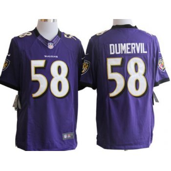 Nike Baltimore Ravens #58 Elvis Dumervil Purple Limited Jersey