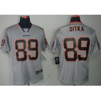 Nike Chicago Bears #89 Mike Ditka Lights Out Gray Elite Jersey