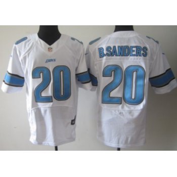 Nike Detroit Lions #20 Barry Sanders White Elite Jersey