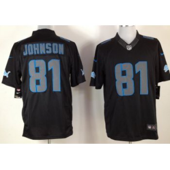 Nike Detroit Lions #81 Calvin Johnson Black Impact Limited Jersey