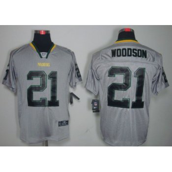 Nike Green Bay Packers #21 Charles Woodson Lights Out Gray Elite Jersey