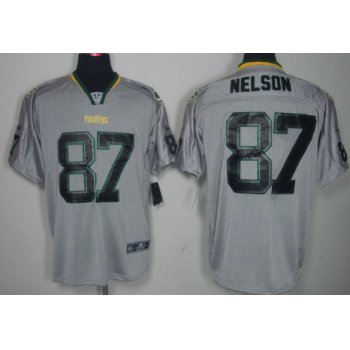 Nike Green Bay Packers #87 Jordy Nelson Lights Out Gray Elite Jersey