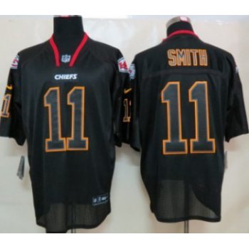 Nike Kansas City Chiefs #11 Alex Smith Lights Out Black Elite Jersey