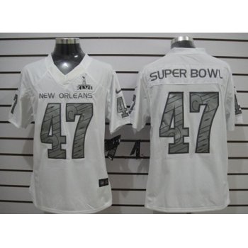 Nike New Oraleans 47TH Super Bowl White Limited Jersey