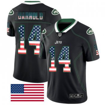 Nike New York Jets #14 Sam Darnold Black USA Flag Fashion Limited Jersey