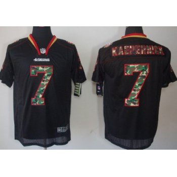 Nike San Francisco 49ers #7 Colin Kaepernick Black With Camo Elite Jersey