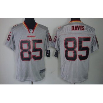 Nike San Francisco 49ers #85 Vernon Davis Lights Out Gray Elite Jersey