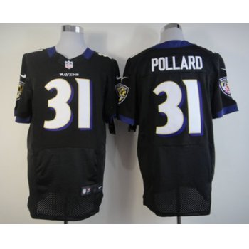 Nike Baltimore Ravens #31 Bernard Pollard Black Elite Jersey