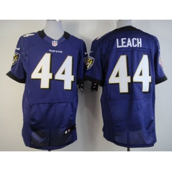 Nike Baltimore Ravens #44 Vonta Leach Purple Elite Jersey