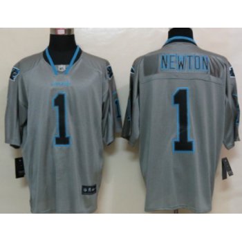 Nike Carolina Panthers #1 Cam Newton Lights Out Gray Elite Jersey