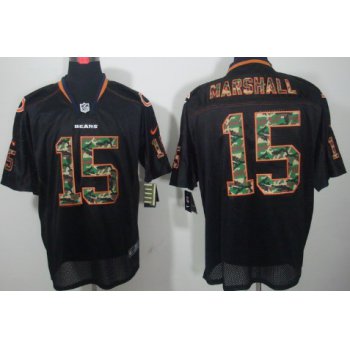 Nike Chicago Bears #15 Brandon Marshall Black With Camo Elite Jersey