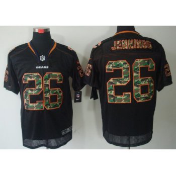 Nike Chicago Bears #26 Tim Jennings Black With Camo Elite Jersey