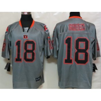 Nike Cincinnati Bengals #18 A.J. Green Lights Out Gray Elite Jersey