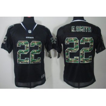 Nike Dallas Cowboys #22 Emmitt Smith Black With Camo Elite Jersey