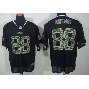 Nike Dallas Cowboys #88 Dez Bryant Black With Camo Elite Jersey