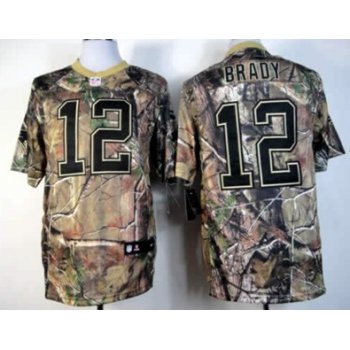 Nike New England Patriots #12 Tom Brady Realtree Camo Elite Jersey