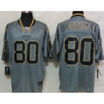 Nike New Orleans Saints #80 Jimmy Graham Lights Out Gray Elite Jersey