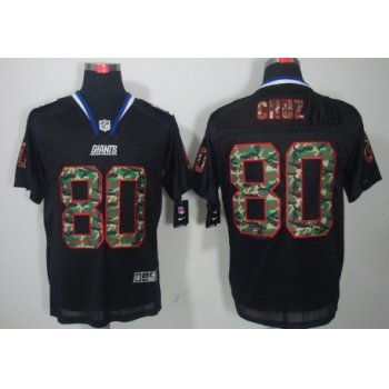 Nike New York Giants #80 Victor Cruz Black With Camo Elite Jersey