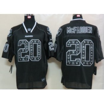 Nike Oakland Raiders #20 Darren McFadden Lights Out Black Ornamented Elite Jersey