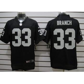 Nike Oakland Raiders #33 Tyvon Branch Black Elite Jersey