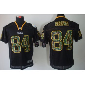 Nike Pittsburgh Steelers #84 Antonio Brown Black With Camo Elite Jersey