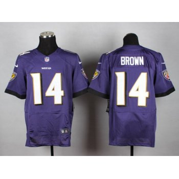 Nike Baltimore Ravens #14 Marlon Brown 2013 Purple Elite Jersey