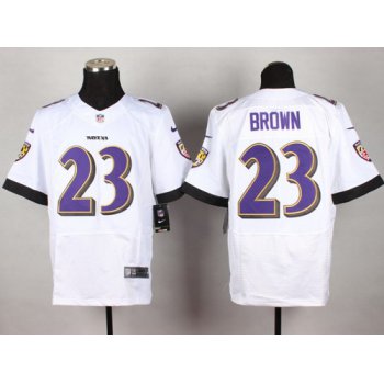 Nike Baltimore Ravens #23 Chykie Brown 2013 White Elite Jersey