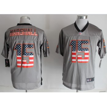 Nike Chicago Bears #15 Brandon Marshall 2014 USA Flag Fashion Gray Elite Jersey