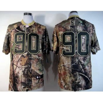 Nike Detroit Lions #90 Ndamukong Suh Realtree Camo Elite Jersey