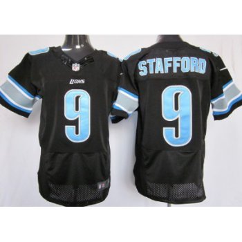 Nike Detroit Lions #9 Matthew Stafford Black Elite Jersey