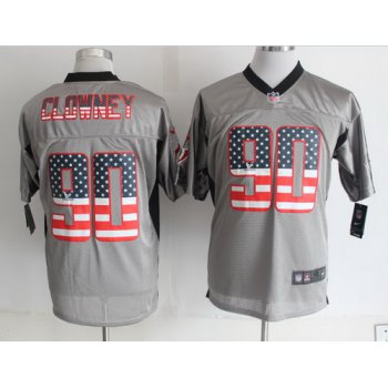 Nike Houston Texans #90 Jadeveon Clowney 2014 USA Flag Fashion Gray Elite Jersey