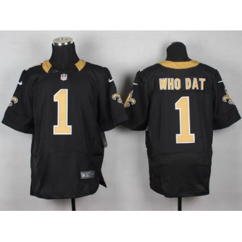 Nike New Orleans Saints #1 Who Dat Black Elite Jersey