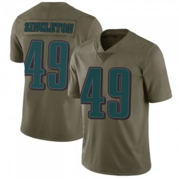 Men's Philadelphia Eagles #49 Alex Singleton Green Limited 2017 Salute to Service Nike Jersey