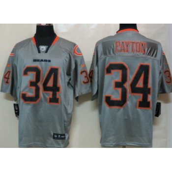 Nike Chicago Bears #34 Walter Payton Lights Out Gray Elite Jersey