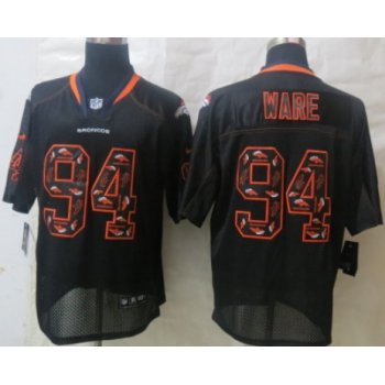 Nike Denver Broncos #94 DeMarcus Ware Lights Out Black Ornamented Elite Jersey