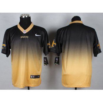 Nike New Orleans Saints Blank Black/Gold Fadeaway Elite Jersey