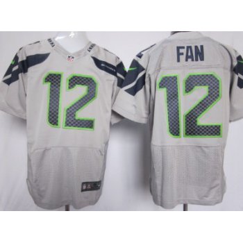 Nike Seattle Seahawks #12 Fan Gray Elite Jersey