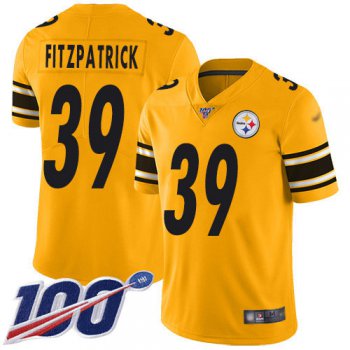 Steelers #39 Minkah Fitzpatrick Gold Men's Stitched Football Limited Inverted Legend 100th Season Jersey