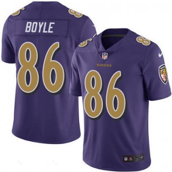 Men's Baltimore Ravens #86 Nick Boyle Purple 2016 Color Rush Stitched NFL Nike Limited Jersey