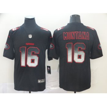 Nike 49ers 16 Joe Montana Black Arch Smoke Vapor Untouchable Limited Jersey