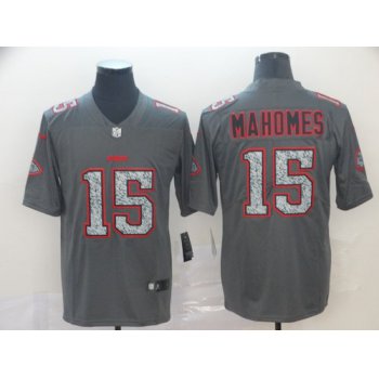 Nike Chiefs 15 Patrick Mahomes Gray Camo Vapor Untouchable Limited Jersey