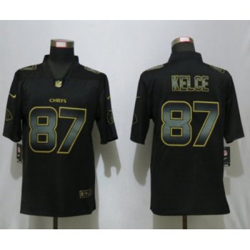 Nike Chiefs 87 Travis Kelce Black Gold Vapor Untouchable Limited Jersey