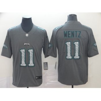 Nike Eagles 11 Carson Wentz Gray Camo Vapor Untouchable Limited Jersey