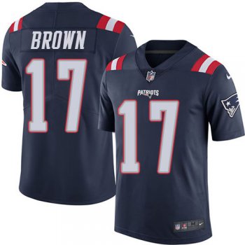 Nike Patriots #17 Antonio Brown Navy Blue Men's Stitched NFL Limited Rush Jersey