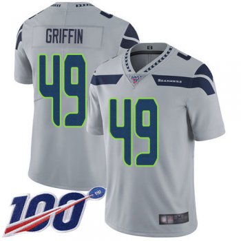 Nike Seahawks #49 Shaquem Griffin Grey Alternate Men's Stitched NFL 100th Season Vapor Limited Jersey